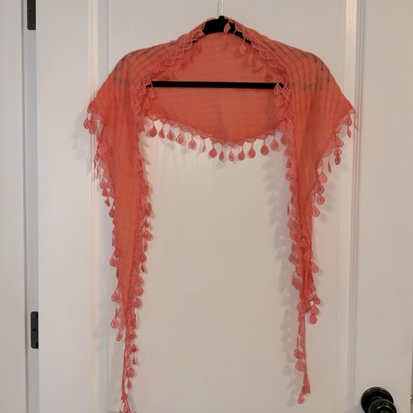 Woman’s Beautiful Coral Scarf, - Picture 1 of 6